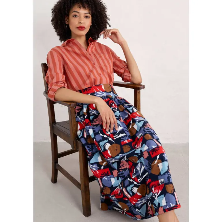 Seasalt Cornwall Mevagissey Midi Skirt in GOTS-Certified Organic Cotton | Women Skirts