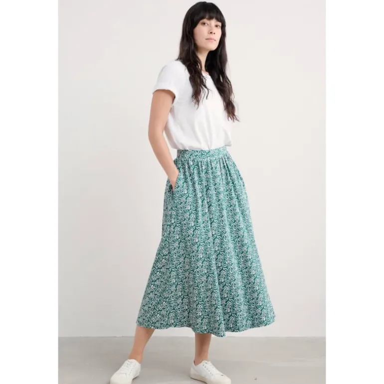 Seasalt Cornwall Ready Sail Printed Jersey Midi Skirt | Women Skirts